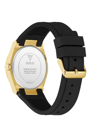 Relógio de quartzo em silicone - Preto e dourado