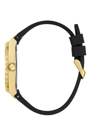 Relógio de quartzo em silicone - Preto e dourado