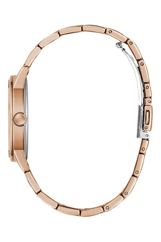 Stalen Quartz Horloge - Roségoudkleurig en roze