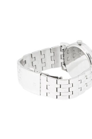 Quartz Horloge van Staal - Stopwatch - Zilverkleurig en Blauw