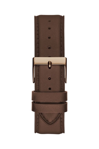 Relógio de quartzo em couro - Taquímetro - Castanho e dourado-rosa