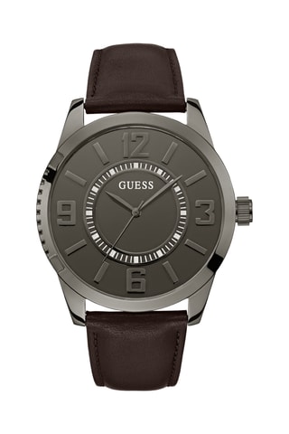Montre à quartz en cuir - Marron et gris