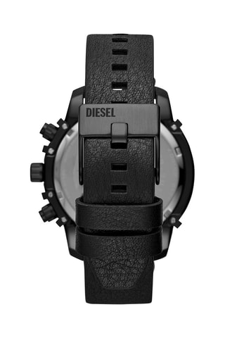 Leren Quartz Horloge - Chronograaf - Zwart en Rood