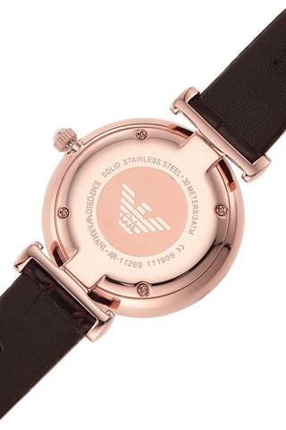 Leren Quartz Horloge Gianni T-Bar Wijnmoer en Roségoud