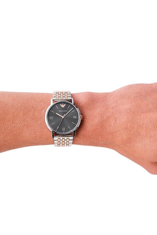 Stalen Quartz Horloge Zilverkleurig en Roségoudkleurig