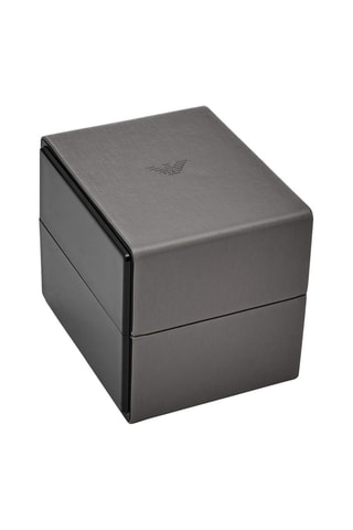 Leren Quartz Horloge Luigi - Chronograaf - Zwart en Zilverkleurig