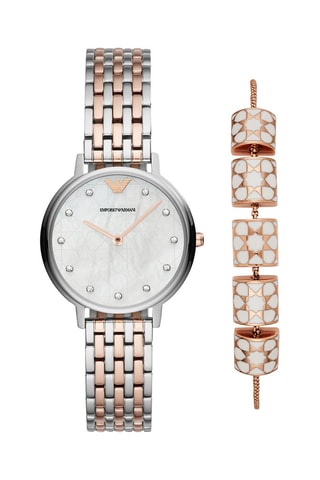 Stalen Quartz Horloge - Goudkleurig en Zilverkleurig