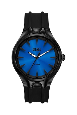 Silicone Quartz Horloge Streamline - Zwart en blauw