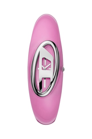 Relógio de quartzo em nylon e resina - Rosa e prateado