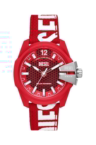 Gerecycled Kunststof Solar Quartz Horloge - Rood en Wit