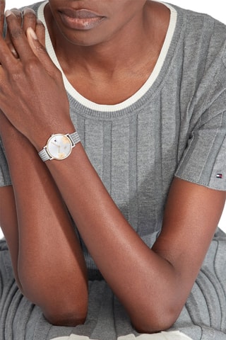 Stalen Quartz Horloge Zilverkleurig en Goudkleurig