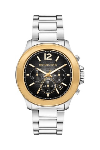 Stalen Quartz Horloge - Chronograaf - Zilverkleurig en Goudkleurig