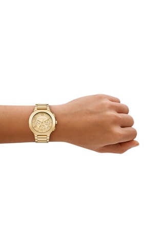 Stalen Quartz Horloge - Chronograaf - Goudkleurig