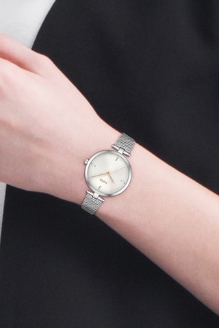 Stalen Quartz Horloge - Zilverkleurig