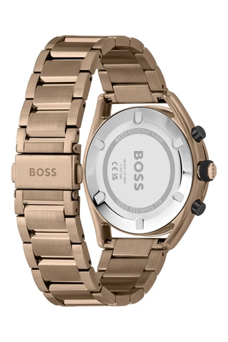 Stalen Doublé Ion Geelgoud Quartz Horloge - Chronograaf en Tachymeter - Goudkleurig en Zwart