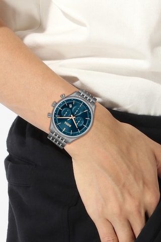 Stalen Quartz Horloge - Tachymeter en Chronograaf - Zilverkleurig