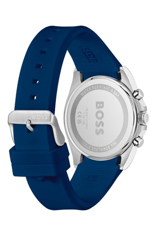 Silicone Quartz Horloge - Tachymeter en Chronograaf - Blauw en Zilverkleurig