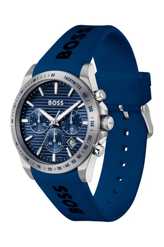 Silicone Quartz Horloge - Tachymeter en Chronograaf - Blauw en Zilverkleurig