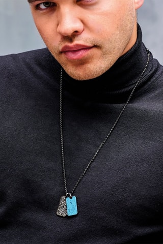 Ketting Grijs en Turquoise 