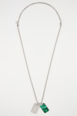 Collier Monogram - Argent et malachite