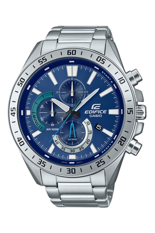 Stalen Quartz Horloge - Chronometer - Zilverkleurig en Donkerblauw