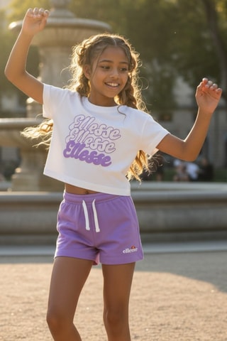 2 camisetas y shorts - Violeta