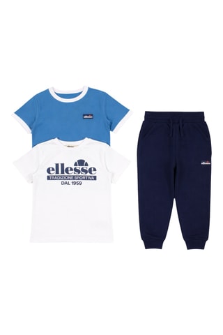 2 camisetas y pantalón de chándal - Blanco y azul marino