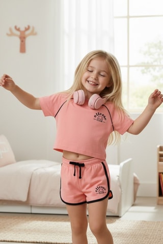 Camiseta y short - Rosa