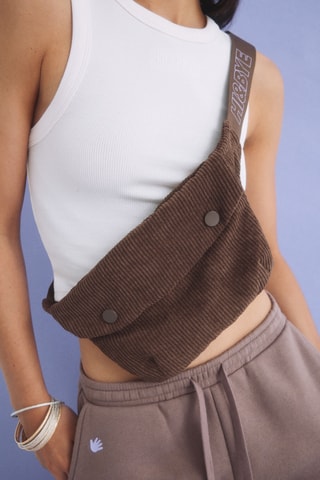 Sac banane en velours - Marron foncé