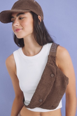 Sac banane en velours - Marron foncé