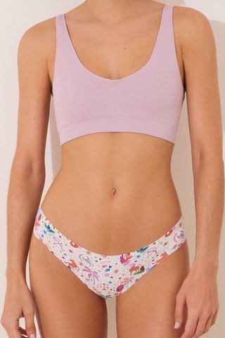 Tanga - Blanc et rose poudré