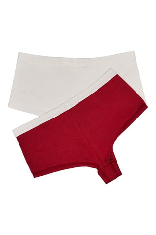 2 shortys - Ecru et bordeaux