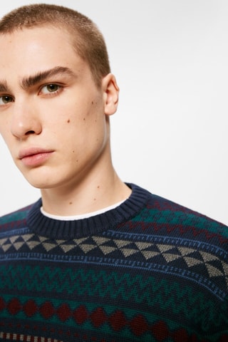 Pull - Bleu marine et vert