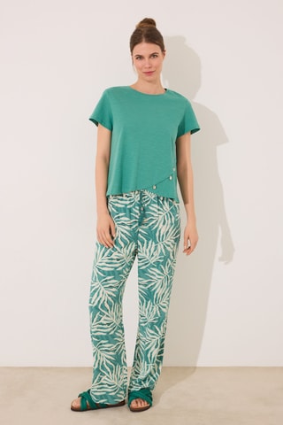 Pantalon - Vert d'eau et écru