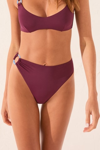 Bas de maillot taille haute - Bordeaux