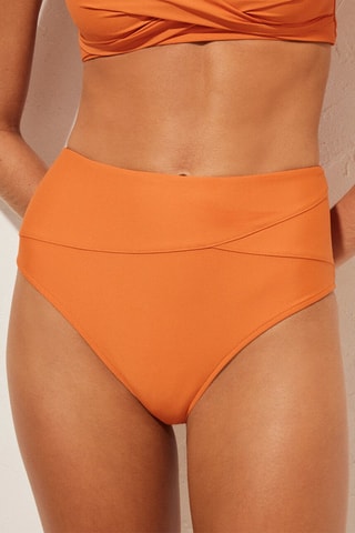 Bas de maillot taille haute - Orange