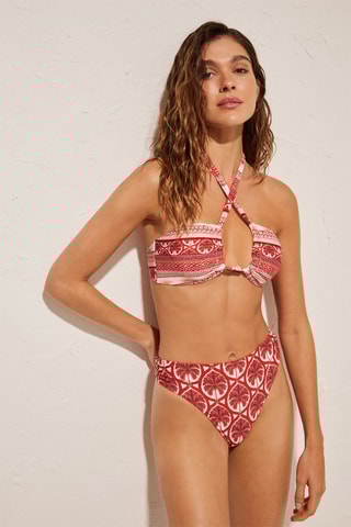 Bas de maillot taille haute - Rouge