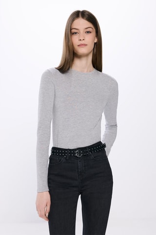 Top - Gris clair chiné