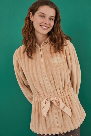 Peignoir à capuche - Beige