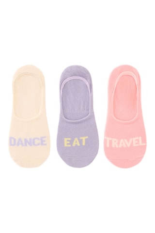 3 paires protège-pieds - Rose et violet