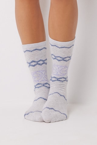 3 paires de chaussettes - écru et gris chiné