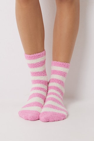 Chaussettes antidérapantes - Blanc et rose