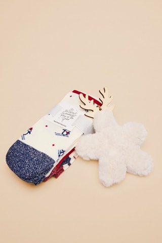 3 paires de chaussettes - Blanc et rouge