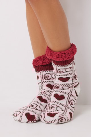 Chaussettes Snoopy Snoopy et les Peanuts - Blanc et bordeaux