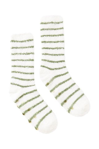 Chaussettes antidérapantes - Blanc et vert clair