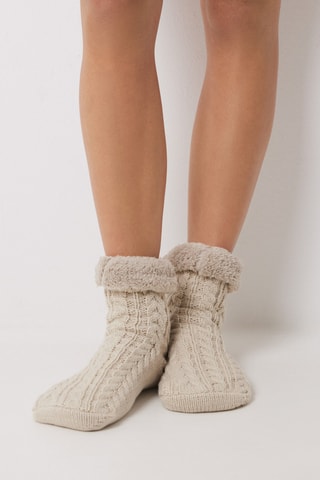 Chaussettes antidérapantes - Beige clair