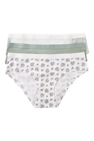 3 culottes - Vert d'eau et blanc