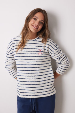 Pyjama - Blanc et bleu marine