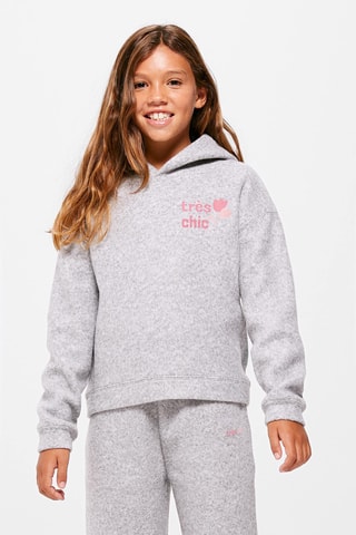 Sweat à capuche - Gris clair chiné