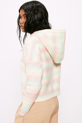 Pull à capuche - Rose et turquoise